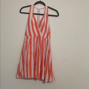 Minuet Orange and White Striped Halter Dress women S Festival retro Y2K cottage